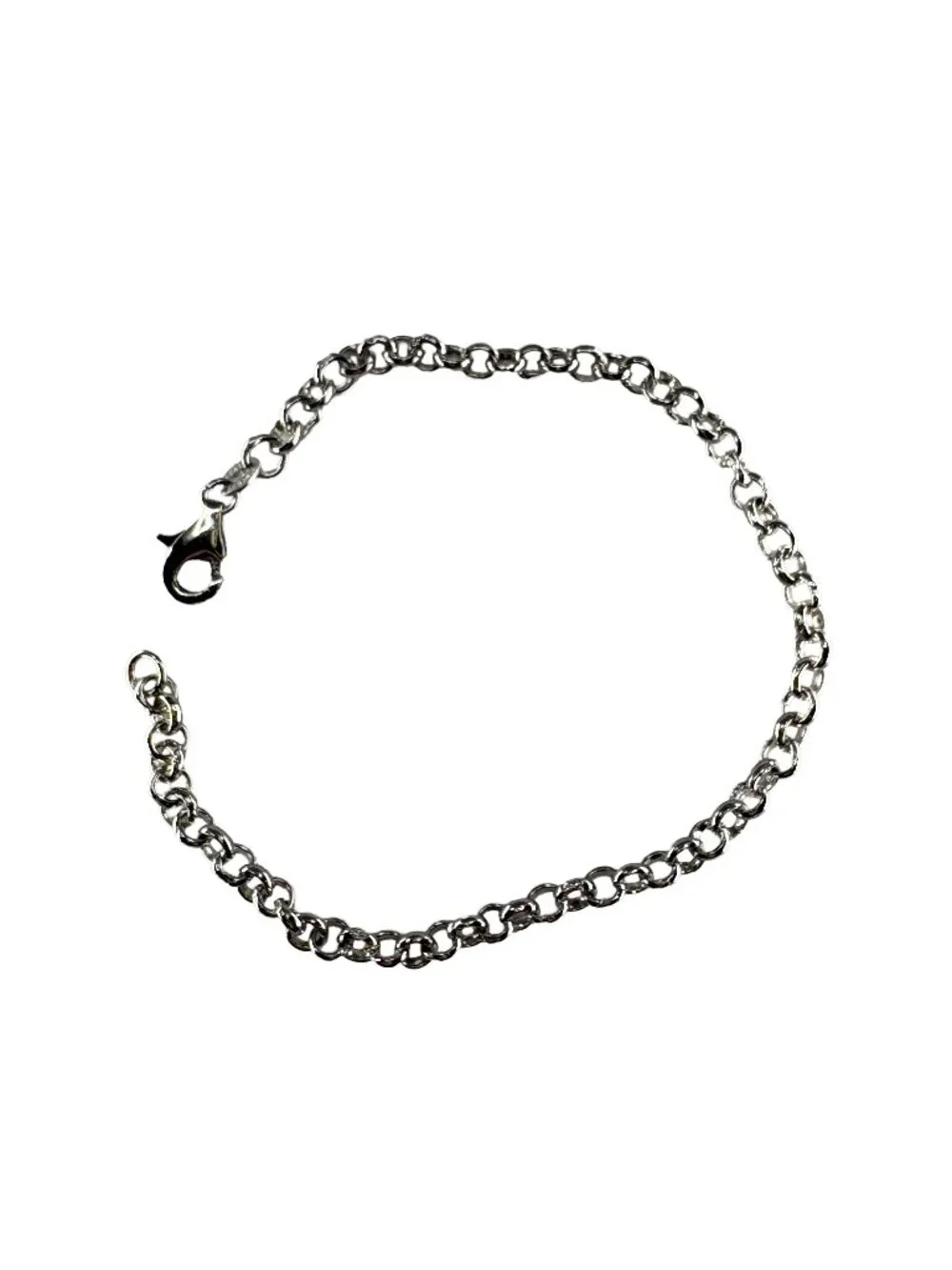 925 Sterling Silver Rolo Chain Bracelet 4mm Round Link Belcher 190mm 5.83g